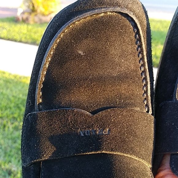 PRADA SUEDE PENNY LOAFERS - Picture 12 of 17